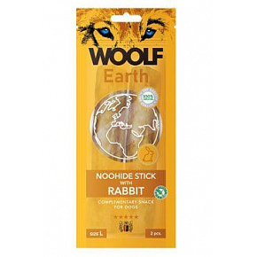 WOOLF Earth temetkezés. NooHide L Sticks nyúllal 85g