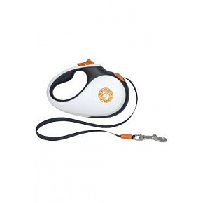 Önbehúzó póráz 12kg/3m fekete/fehér/narancs Kiwi