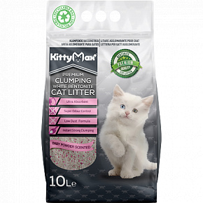 KITTYMAX csomósodó, pormentes fehér bentonit BABAPOR 10 l