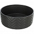 Barázdált kerámia tál, fekete