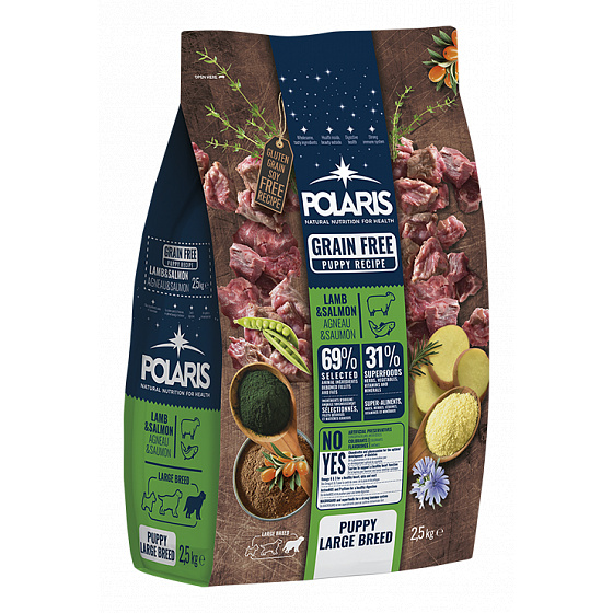 Polaris kutya Grain Free Puppy Large Breed Bárány & Lazac 12 kg
