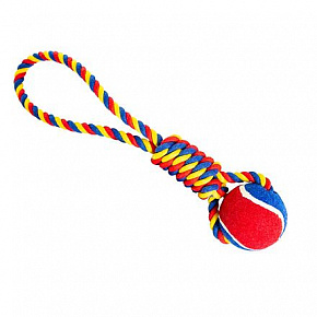 HipHop Dog dobóhúzós játék teniszlabdával 6 cm, 36 cm /130 g zöld, kék, sárga