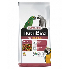 VL NutriBird P19 Tropical- extrudált trópusi gyümölcsökkel a tenyésztéshez, előtápláláshoz és a nagy papagájok megnövekedett igényeihez 10 kg