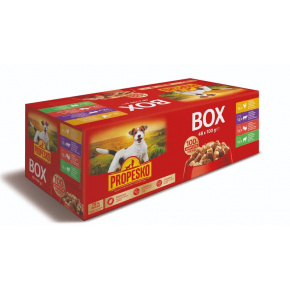 Propesko tasakok csirkével, marhahússal, pulykahússal és bárányhússal kutyáknak 48x100 g Propesko tasakok csirkével, marhahússal, pulykahússal és bárányhússal kutyáknak 48x100 g