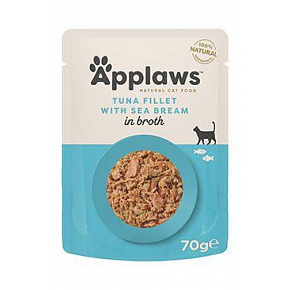 Applaws Cat tasak Felnőtt Broth tonhal aranydurbincssal 70g