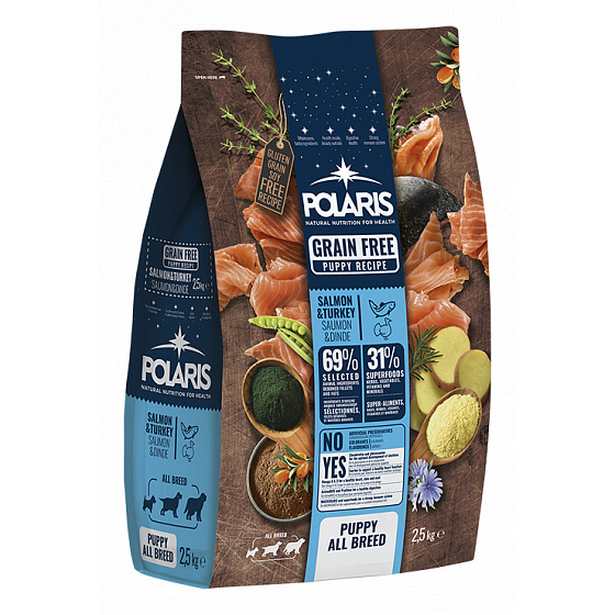 Polaris kutya Grain Free Puppy All Breed Lazac & Pulyka 12 kg