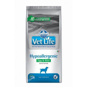 Vet Life Natural DOG Hypo tojás és rizs 12kg