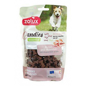 CANDIES kutya csemege sonkás kockák 150g Zolux