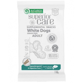 Pamlsok Natures P Superior Care fehér kutya Hypoallergén és emésztésgondozás Gabonamentes lazac 110 g