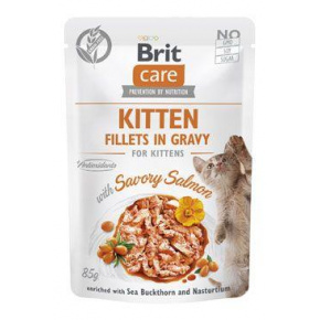 Brit Care Cat Fillets in Gravy Kitten Savor.Lazac 85g