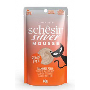Schesir Cat pocket Senior Lifestage Mousse szarvas/füst 80g