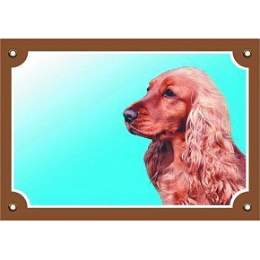 Színes jel Figyelem kutya, angol golden cocker