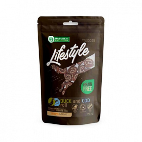 Pamlsok Natures P Lifestyle kutya kacsa és tőkehal tekercs 12x75 g