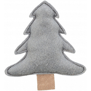 Karácsonyfa macskamentával, 10.5 cm, filc, szürke