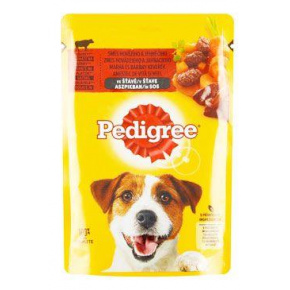 Pedigree pocket Adult marhahús + bárányhús lében 100g