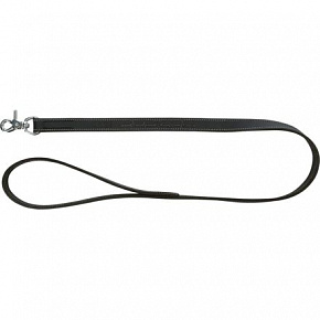 RUSTIC bőr póráz Heartbeat, M-L: 1,00m/20mm, fekete