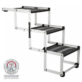 Összecsukható létra 3 lépcsős, 37 x 57 x 120 cm, 75 kg-ig, alumínium/TPR