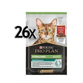 ProPlan MO Cat Adult sterilised marhahús tasak 26x85 g ProPlan MO Cat Adult sterilised marhahús tasak 26x85 g