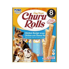 Churu Dog Rolls Csirke sajtos csomagolások 8x12g