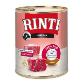 Rinti Dog Sensible marhahús + rizs konzerv 800g