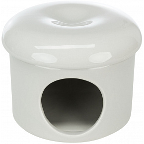 Kerámia házikó, 1 bejárat, levehető tető, 16 × 12 cm, sötétszürke