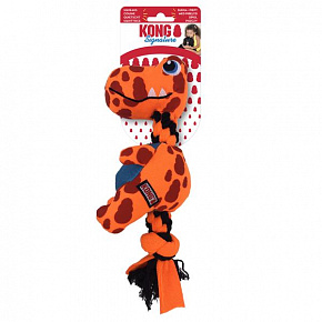 Kong Dog Signature Dynos Dino játék sípolóval, vegyes M poliészter Kong Dog Signature Dynos Dino játék sípolóval, vegyes M poliészter