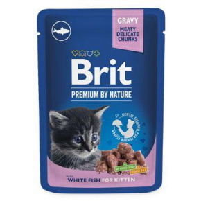 Brit Premium Cat pocket Fehér hal cicáknak 100g