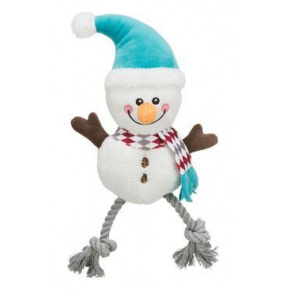 Karácsonyi játék kutya Xmas SNOWMAN plüss/pamut 41cm TR