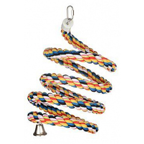 Játék nagy papagájok számára pamut spirál csengővel