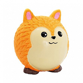 Róka dizájnú labda, hanggal, 8 cm, latex, narancssárga, HipHop Dog