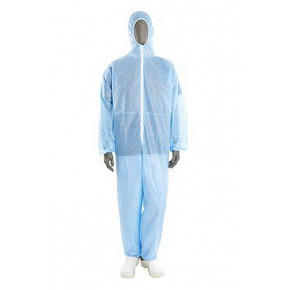 Egyszer használatos ruha kapucnival KRUUSE kék méret.XL 25db