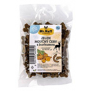 UGF csemege Úr. Haff lisztkukac, szarvas és kurkuma 80g UGF csemege Úr. Haff lisztkukac, szarvas és kurkuma 80g