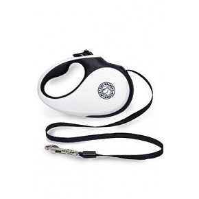 Önbehúzó póráz 12kg/3m fekete-fehér Kiwi