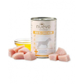 NUEVO dog Sensitive 100% csirke bal. 6 x 400 g-os konzervdoboz