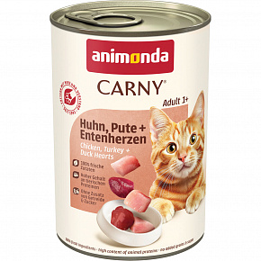 ANIMONDA konzerv CARNY Adult - csirke, pulyka + kacsa szív 400g ANIMONDA konzerv CARNY Adult - csirke, pulyka + kacsa szív 400g