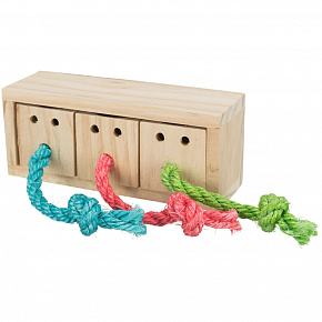 Játék nyulaknak - fakocka jutalomfalatokhoz 16x6x7 cm