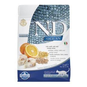 N&D OCEAN CAT LG felnőtt tőkehal és narancs 300g