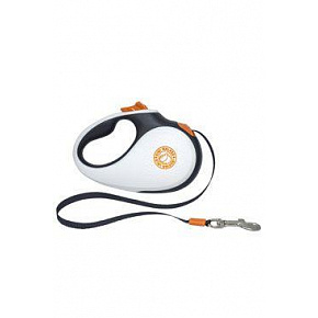 Önbehúzó póráz 15kg/5m fekete/fehér/narancs Kiwi