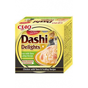 Inaba Dashi Delights macska Kura tonhallal és fésűkagylóval 70 g tálka