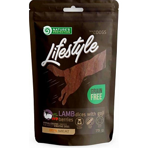 Natures P Lifestyle kutya jutalomfalat puha báránykockák goji bogyóval 75 g