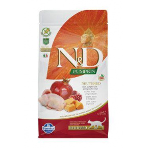 N&D Pumpkin MACSKA Neutered Fürj & Gránátalma 5kg