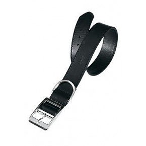 Bőr nyakörv NATURAL C 53cm x 25mm, fekete FP 1 db