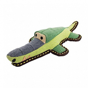 Krokodil 30 cm, robusztus apport kutyáknak, szőtt anyag, zöld/szürke, HipHop Dog