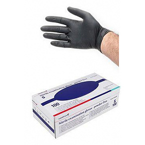 CVET nitril kesztyű S/100db, por nélkül, fekete