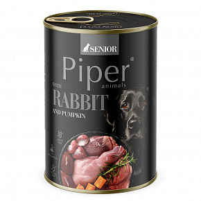 NEW PIPER SENIOR nyúllal és sütőtökkel, kutyakonzerv 400 g