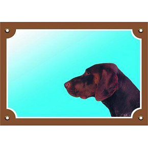 Színes jel Figyelem kutya, német juhászkutya barna Színes jel Figyelem kutya, német juhászkutya barna