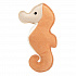Tengeri csikó HipHop Dog, 23 cm, masszív bőr játék / apport, krém/mustár
