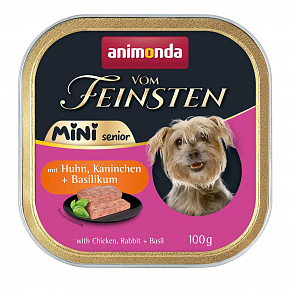 ANIMONDA pástétom Vom Feinsten MINI Senior - csirke, nyúl, bazsalikom kutyáknak 100 g