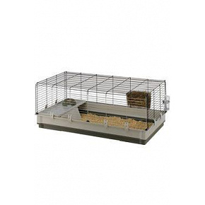 KROLIK XL ketrec felszereléssel 120x60x50cm nyúl szürke FP