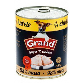 GRAND Dog konz. SuperPremium 1/4 csirke 850g